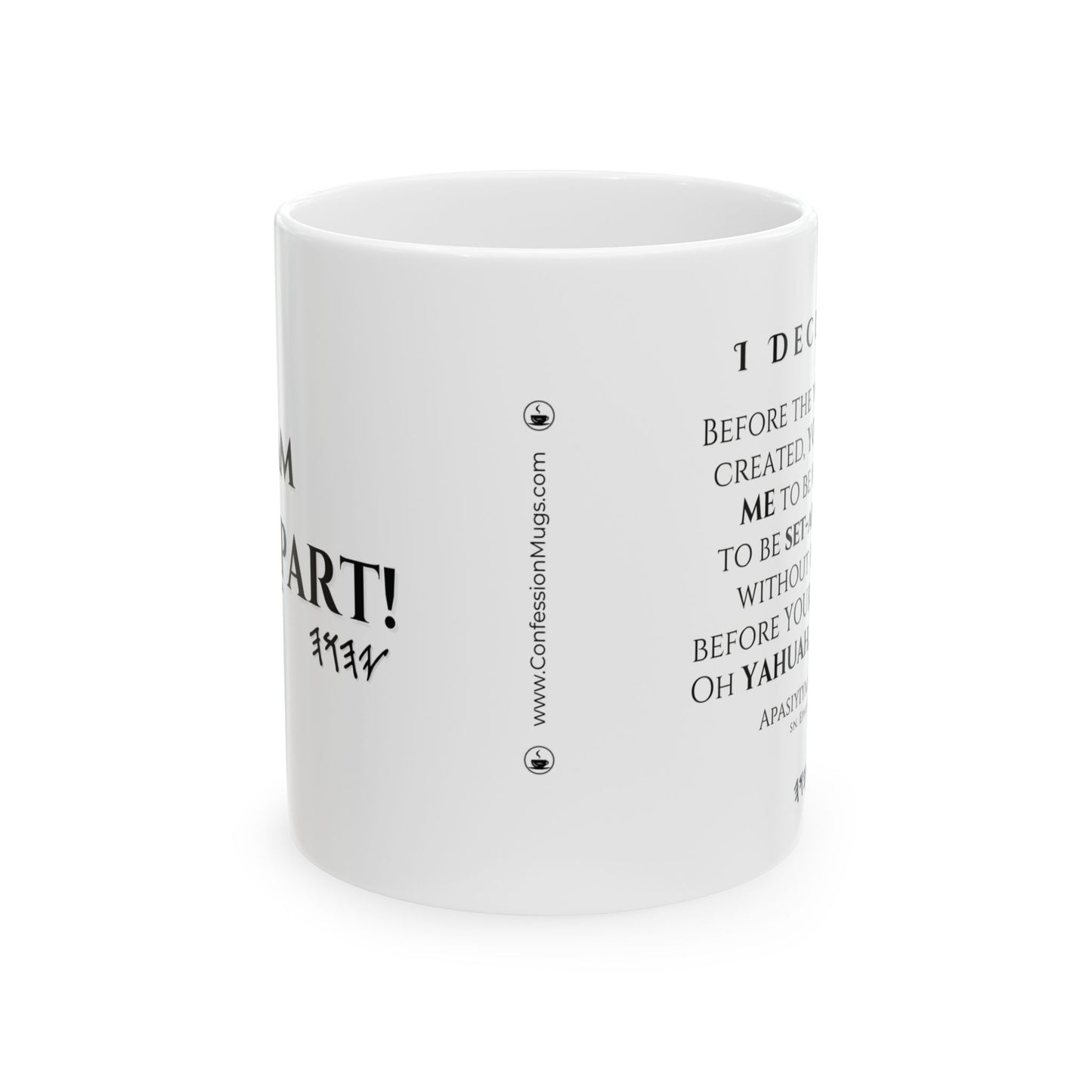 ☕ I Am Set-Apart Confession Mug - Black Ceramic 11 oz & 15 oz Faith Affirmation Cup with Scripture and Confession Design | Confession Mugs™ Collection