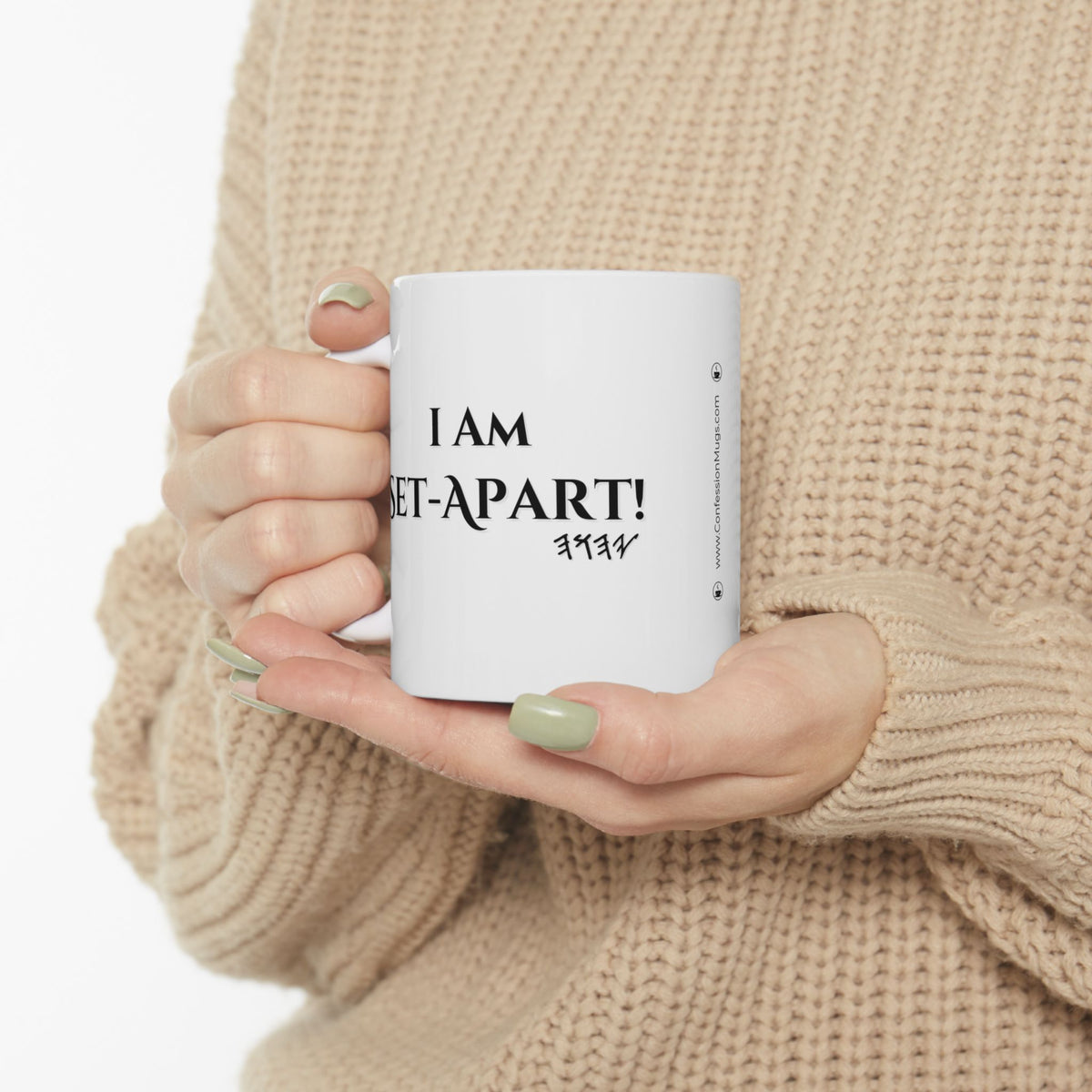 ☕ I Am Set-Apart Confession Mug - Black Ceramic 11 oz & 15 oz Faith Affirmation Cup with Scripture and Confession Design | Confession Mugs™ Collection