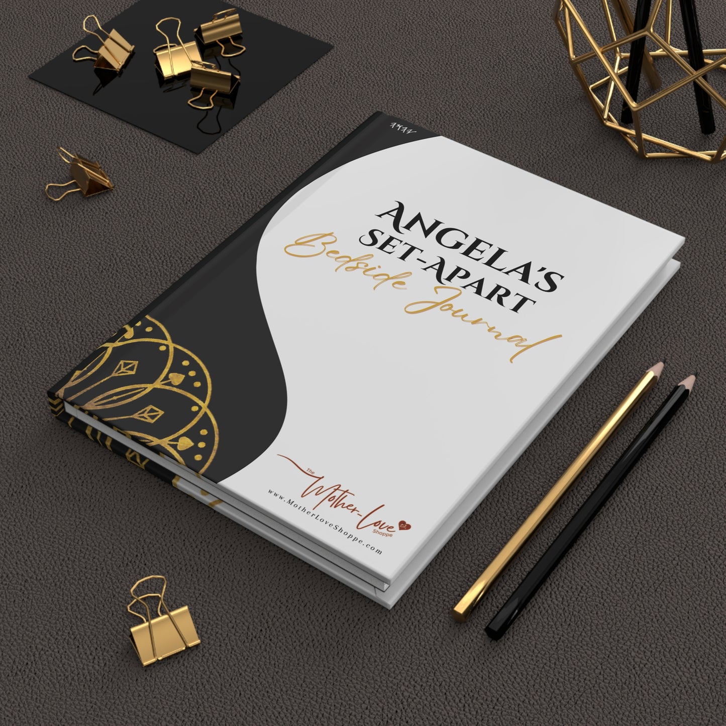 BLACK Set-Apart Bedside Journal - Personalized Hardcover Journal - Matte