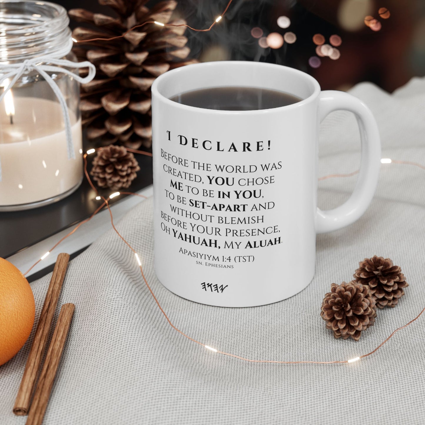 ☕ I Am Set-Apart Confession Mug - Black Ceramic 11 oz & 15 oz Faith Affirmation Cup with Scripture and Confession Design | Confession Mugs™ Collection