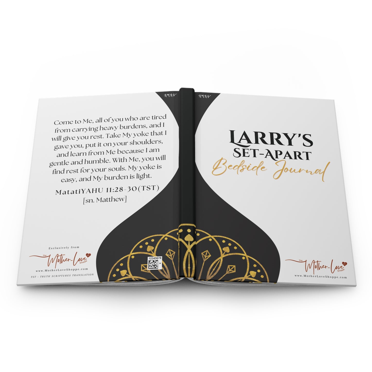 BLACK Set-Apart Bedside Journal - Personalized Hardcover Journal - Matte